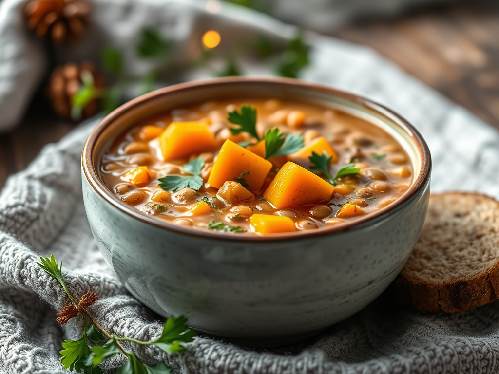 Wärmende Linsensuppe mit Süßkartoffeln – Ideal für&nbsp;Vata-Typen